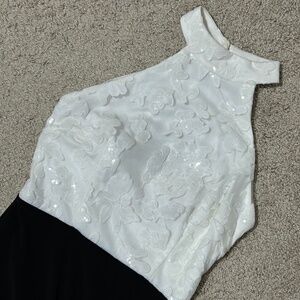 Black and White Embellished Dress